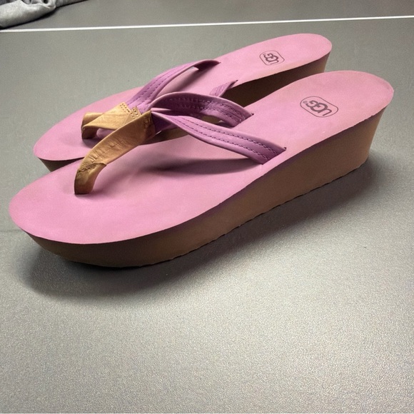 Ugg Sandals Women 7 Ruby Shoes Purple Thong Straps Wedge Comfort Flip Flop - Picture 8 of 8